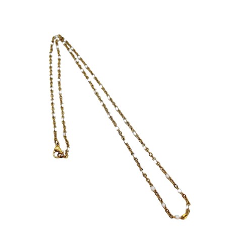 chain steel gold white beads1